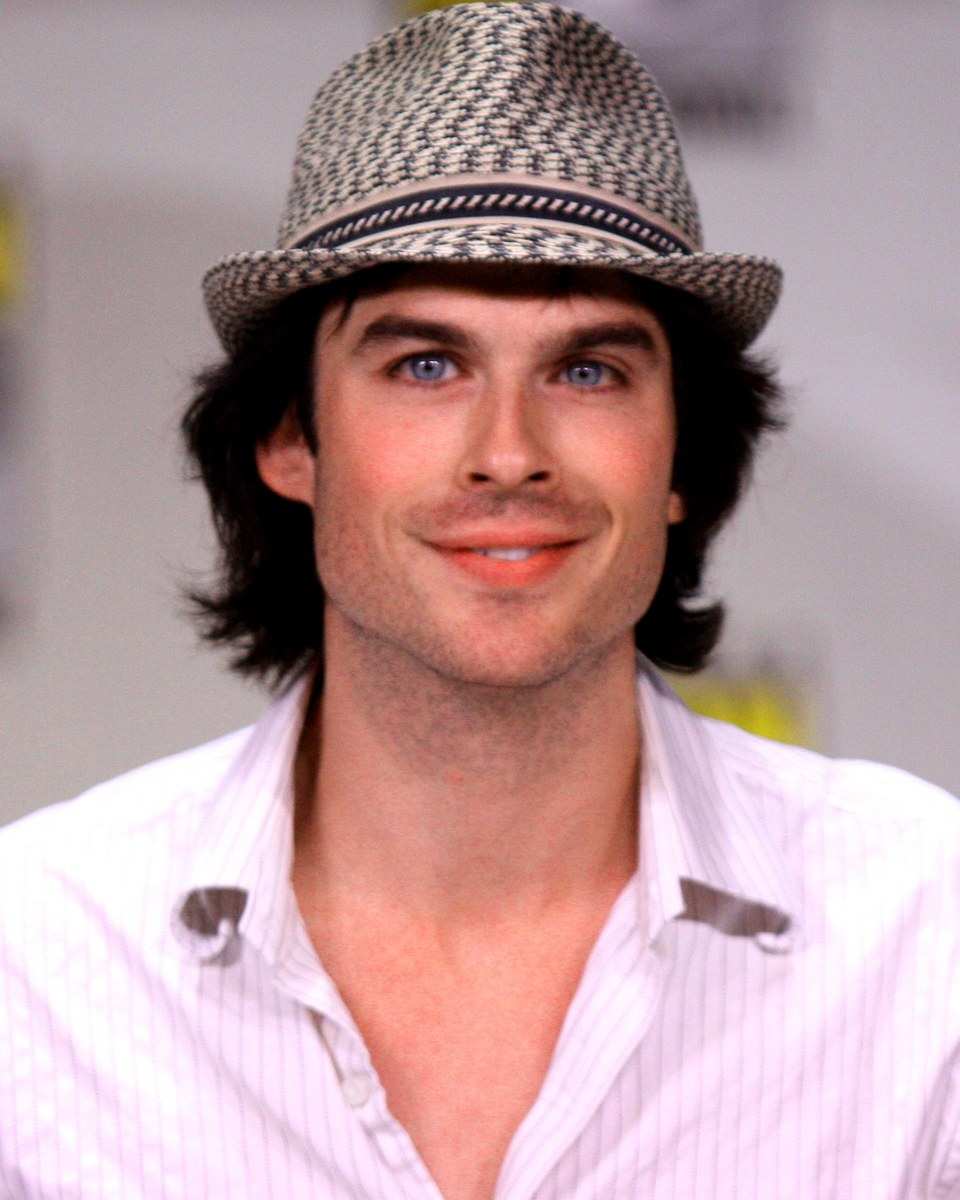 Ian Somerhalder in a fedora, looking at the camera